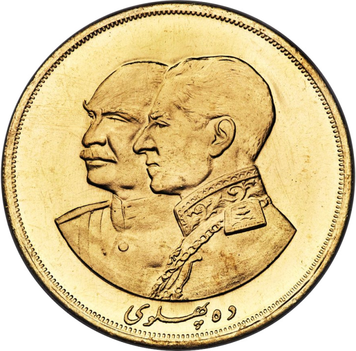 Iran 10 Pahlavi Gold Mohammad Reza Shah KM.1212 1977 100. Jahrestag der Geburt von Reza Pahlavi