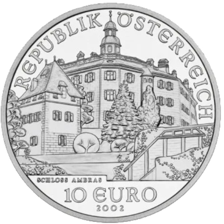 Österreich 10 Euro Silber Gedenkmünzen 2002 - Schloss Ambrass