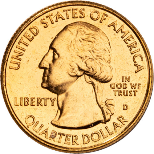 Vergoldeter Quarter Dollar diverse Motive diverse Jahrgänge
