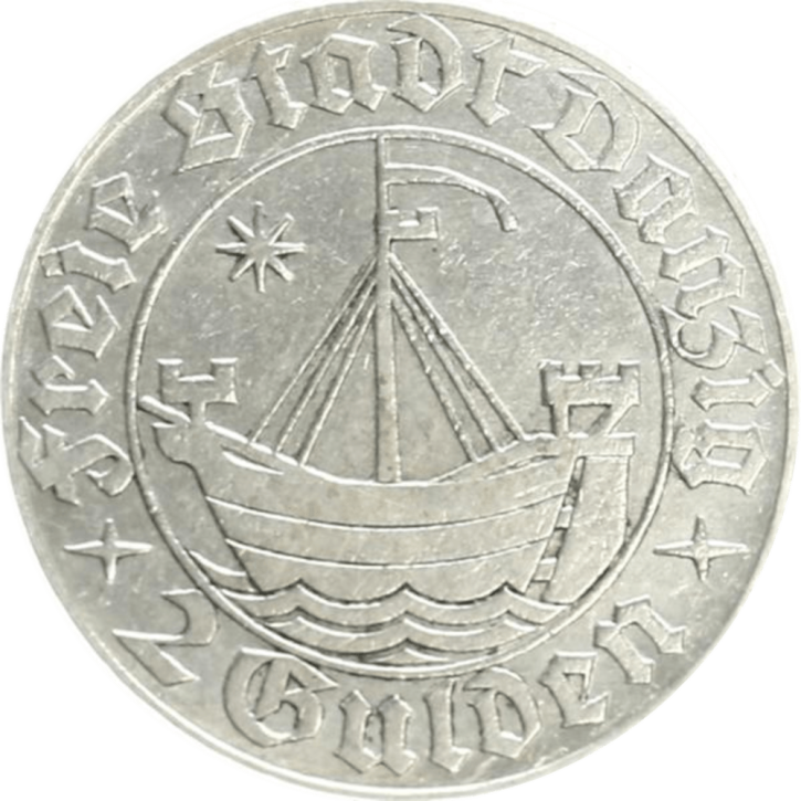 Freie Stadt Danzig 2 Gulden Silber KM#155 1932